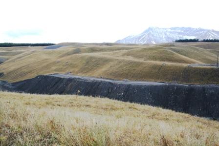 Partially'reclaimed' landscape following open pit mine developmentProject