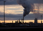 The Syncrude plant at dusk