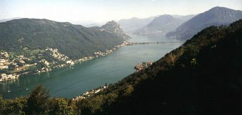 the view from Serpiano toward Lugano